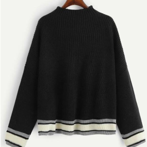 SHEIN Striped Cuff and Hem Colorblock Sweater - Picture 2 of 6